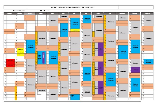 Calendrier de Formation